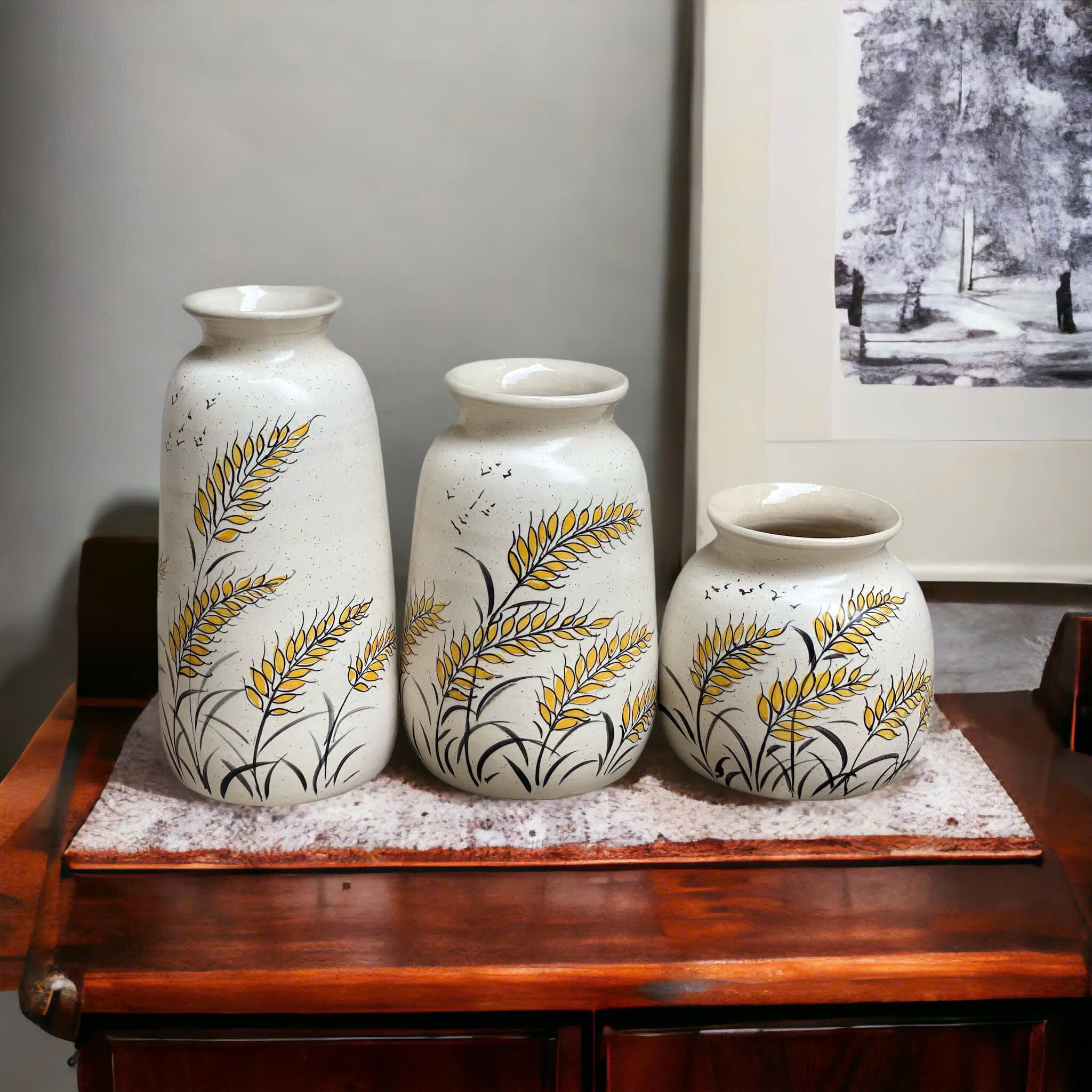 Set 3 Lọ Hoa Sứ Trang Trí Nội Thất