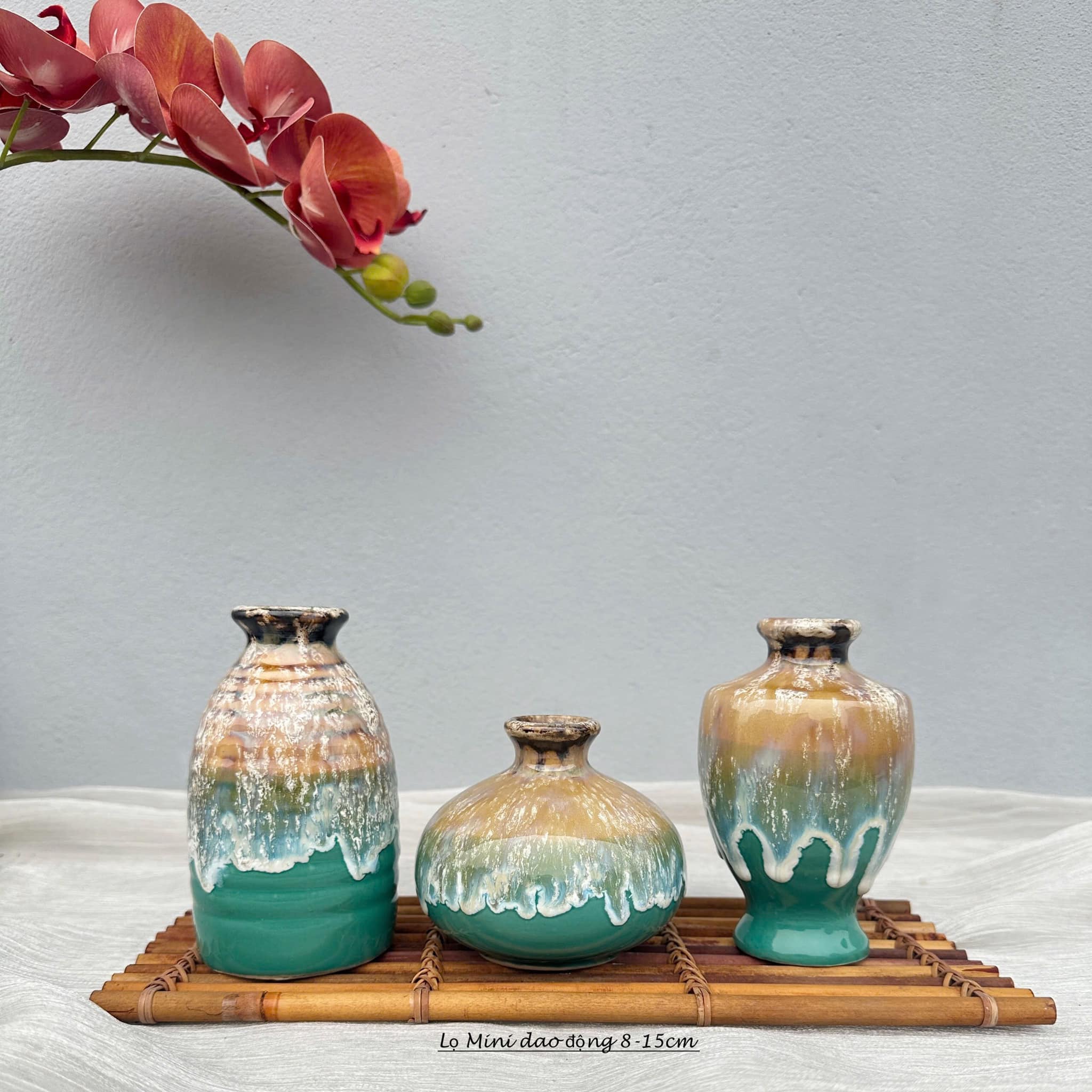 Set 3 Lọ Hoa Sứ Trang Trí Nội Thất
