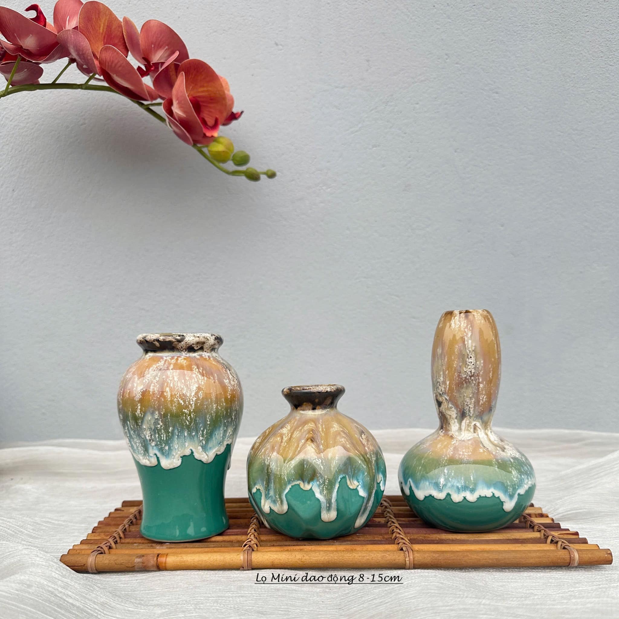 Set 3 Lọ Hoa Sứ Trang Trí Nội Thất