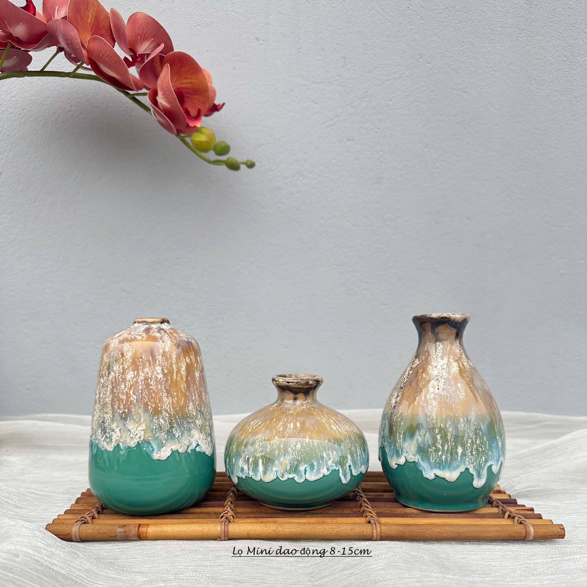 Set 3 Lọ Hoa Sứ Trang Trí Nội Thất