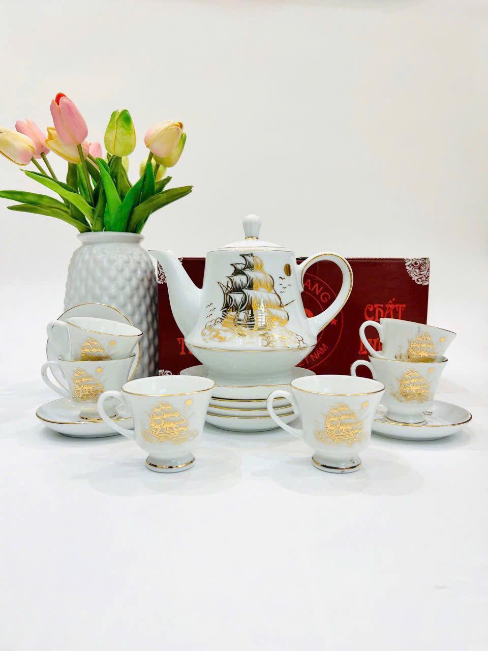 Bộ ấm chén Vinh Hoa Phú Quý vàng kim