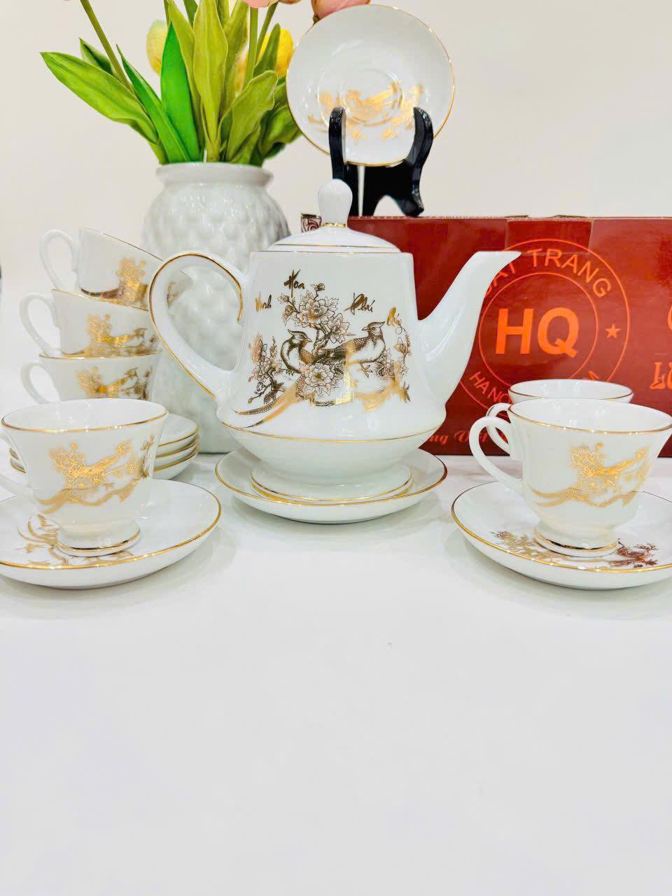 Bộ ấm chén Vinh Hoa Phú Quý vàng kim