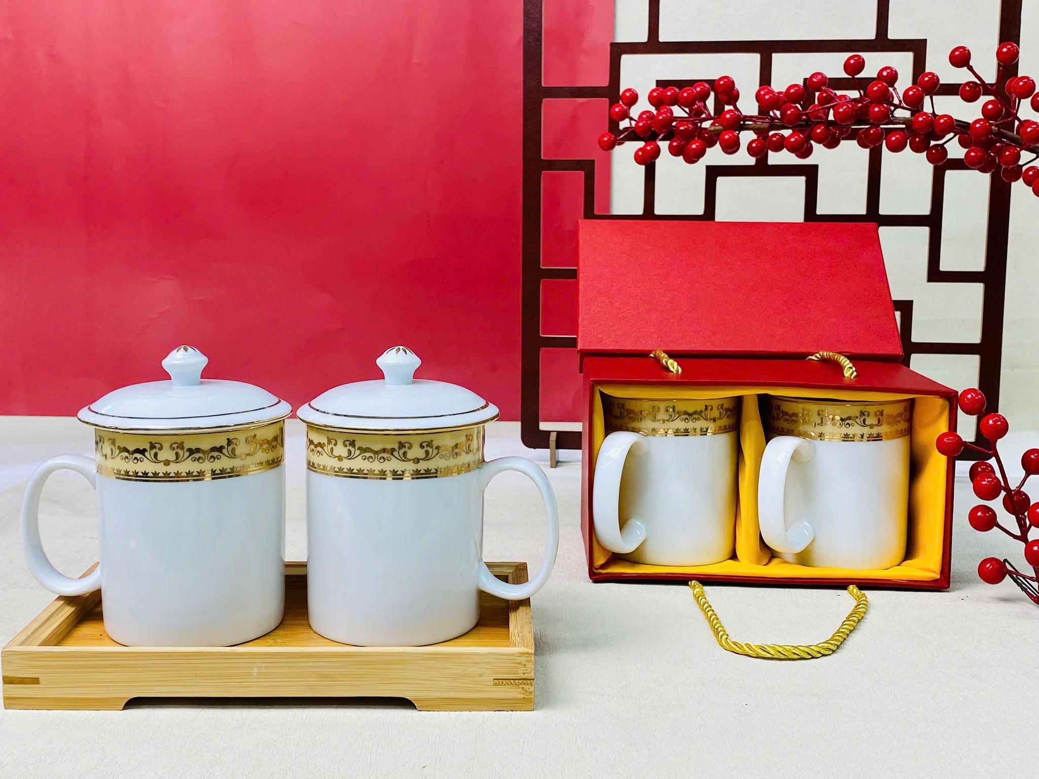 Cốc sứ khảm vàng cao cấp 2