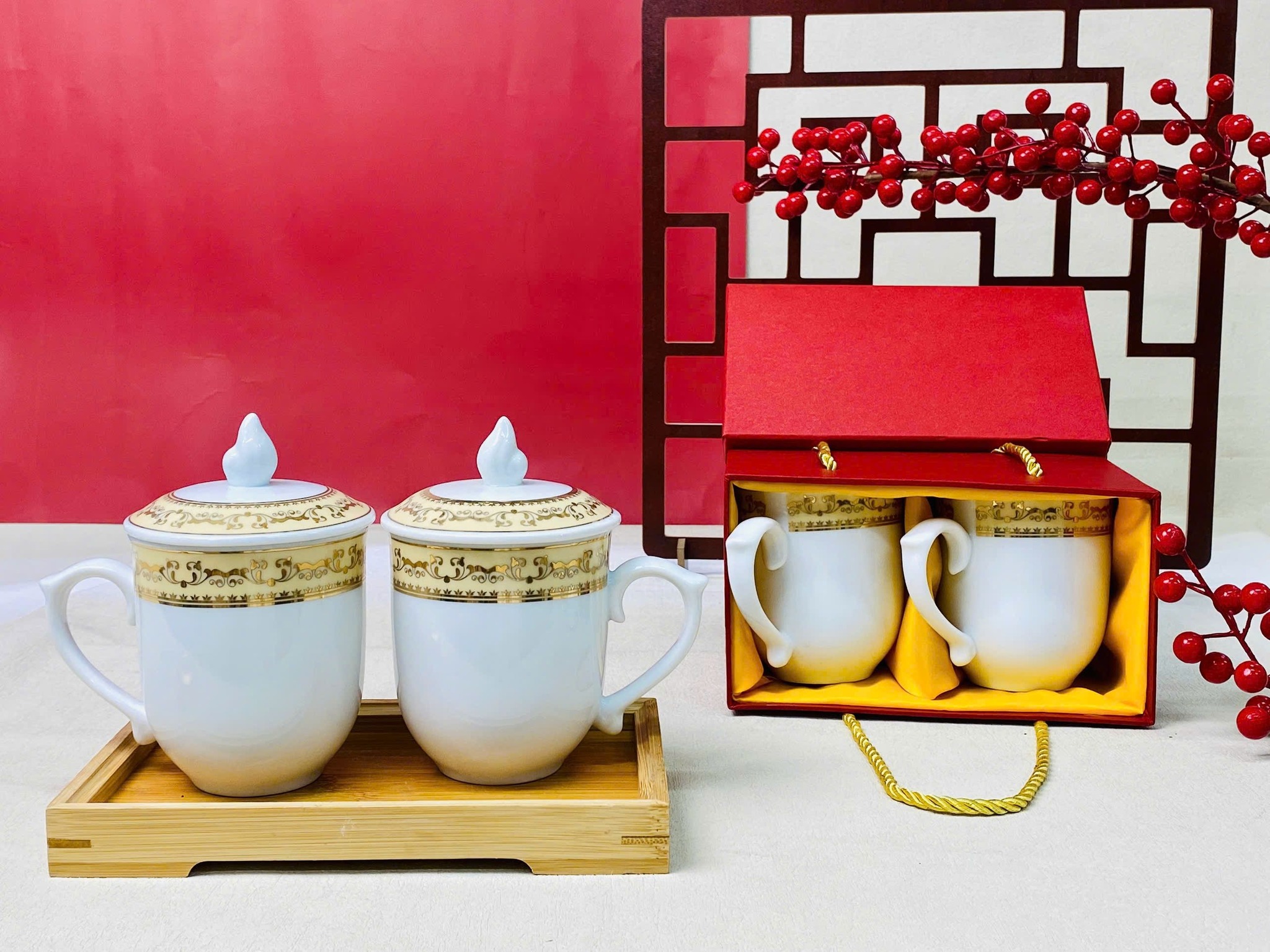 Cốc sứ khảm vàng cao cấp 2