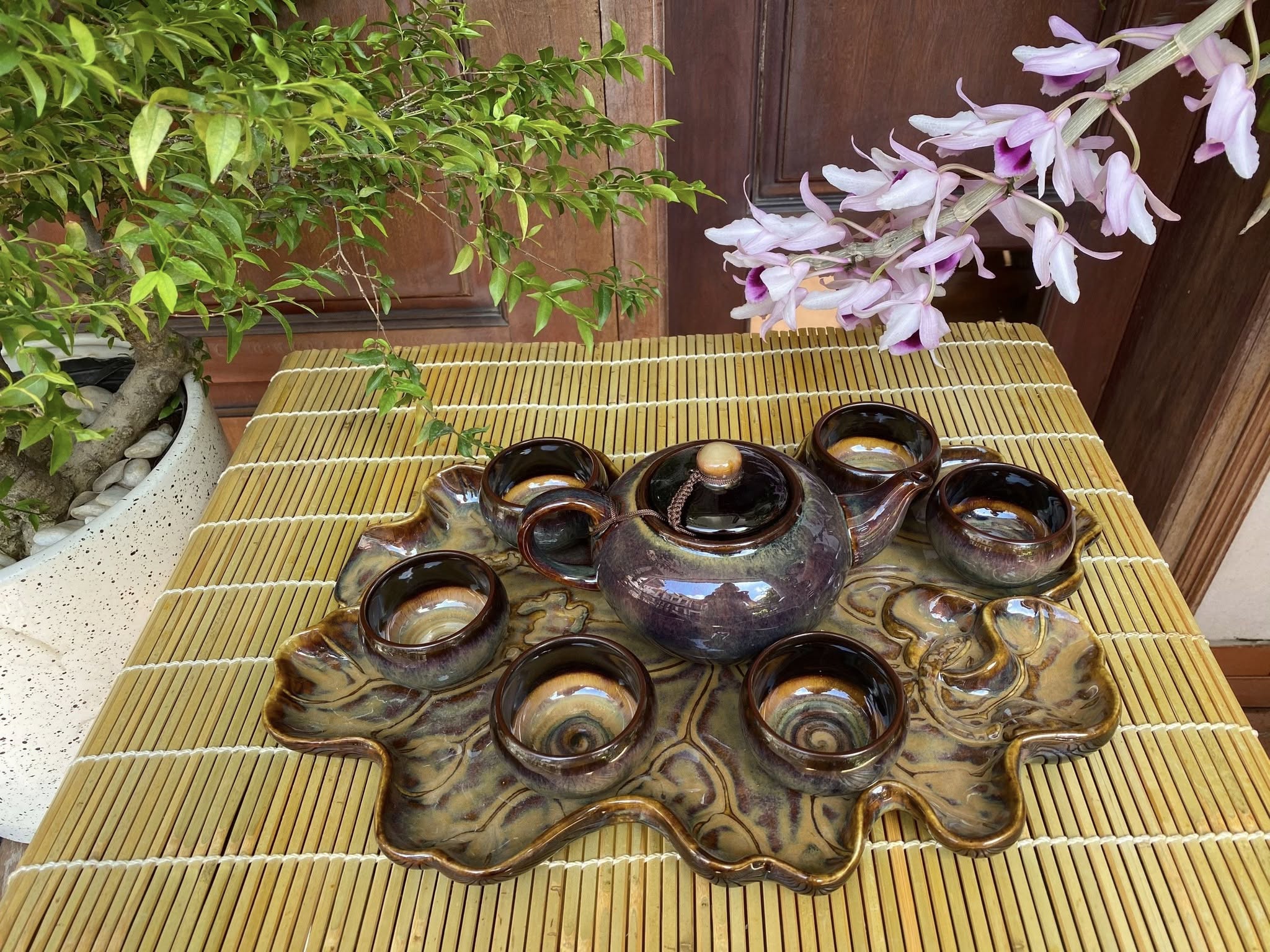 Bộ ấm chén men hỏa biến - QG 2