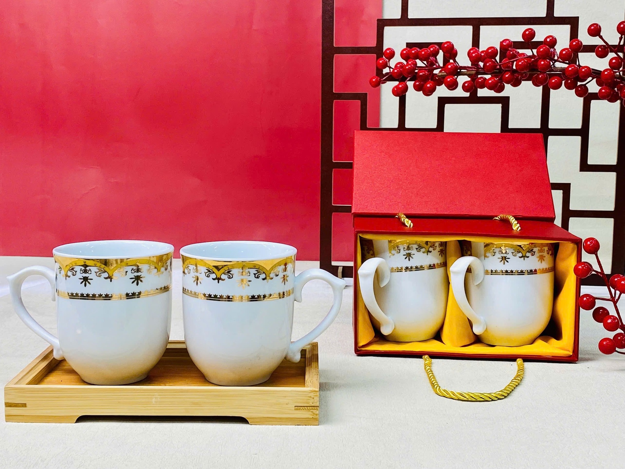 Cốc sứ khảm vàng cao cấp 2