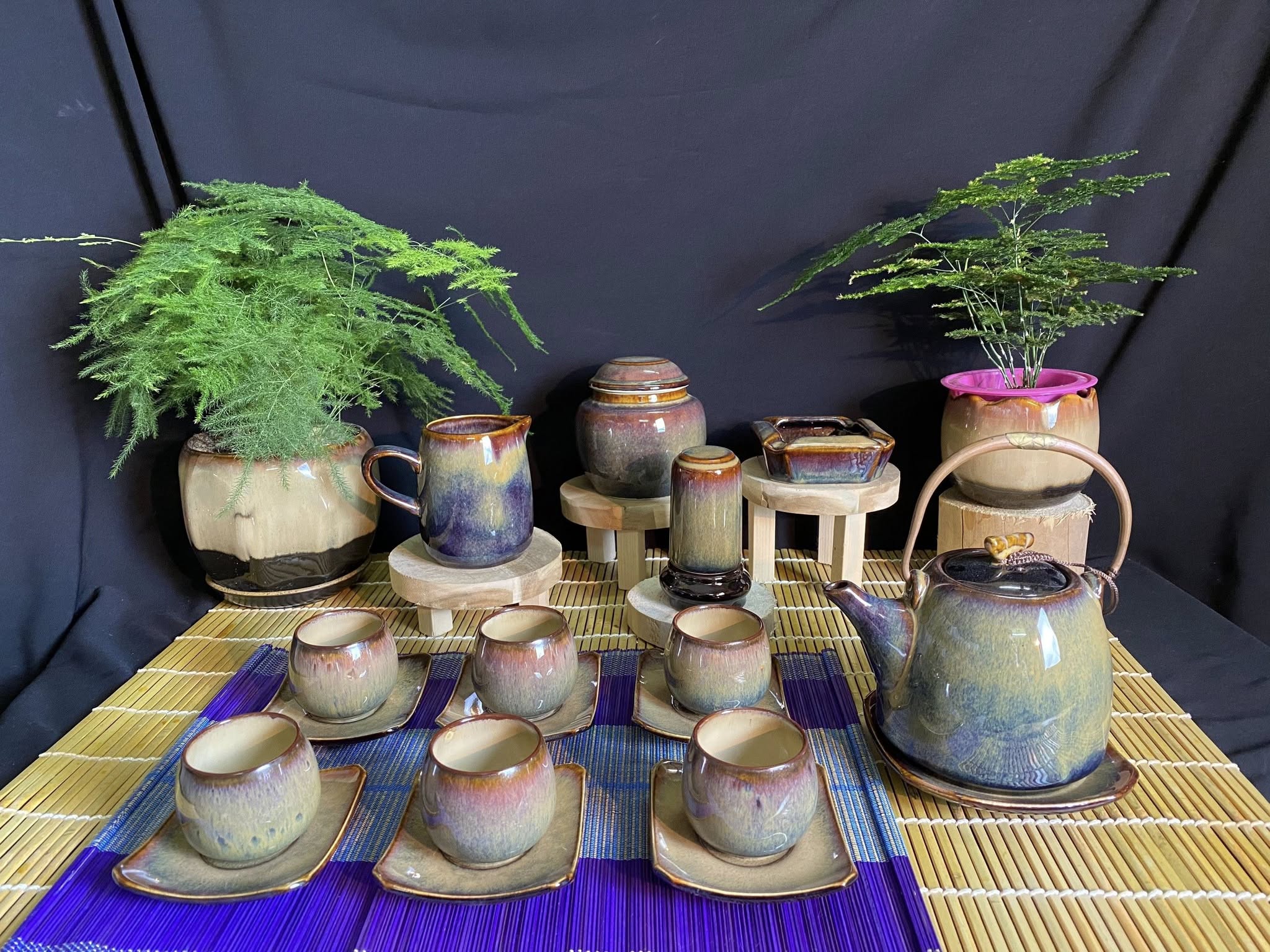 Bộ ấm chén men hỏa biến - QG 2