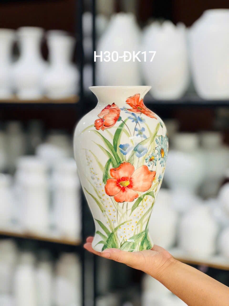 Lọ hoa gốm sứ vẽ tay 2