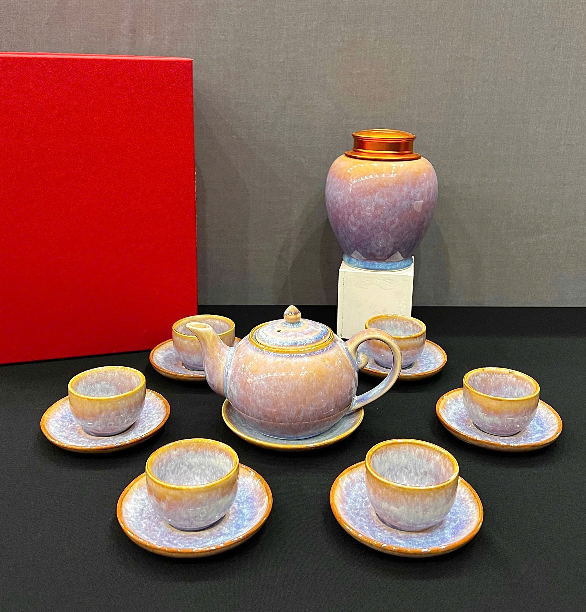 Bộ ấm chén men hỏa biến - QG 1