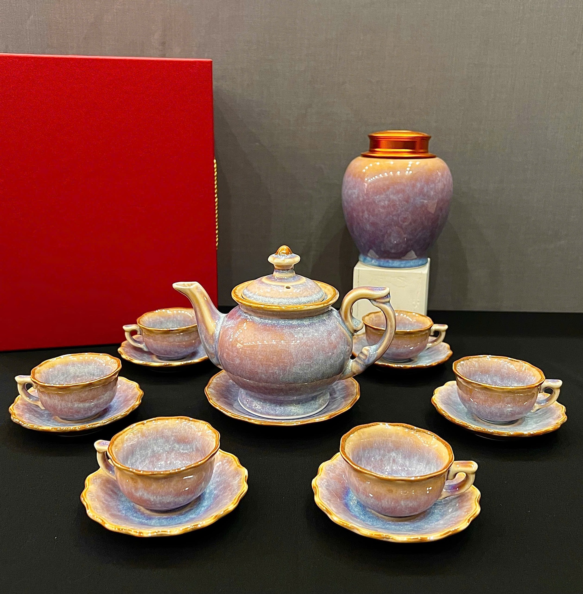 Bộ ấm chén men hỏa biến - QG 1