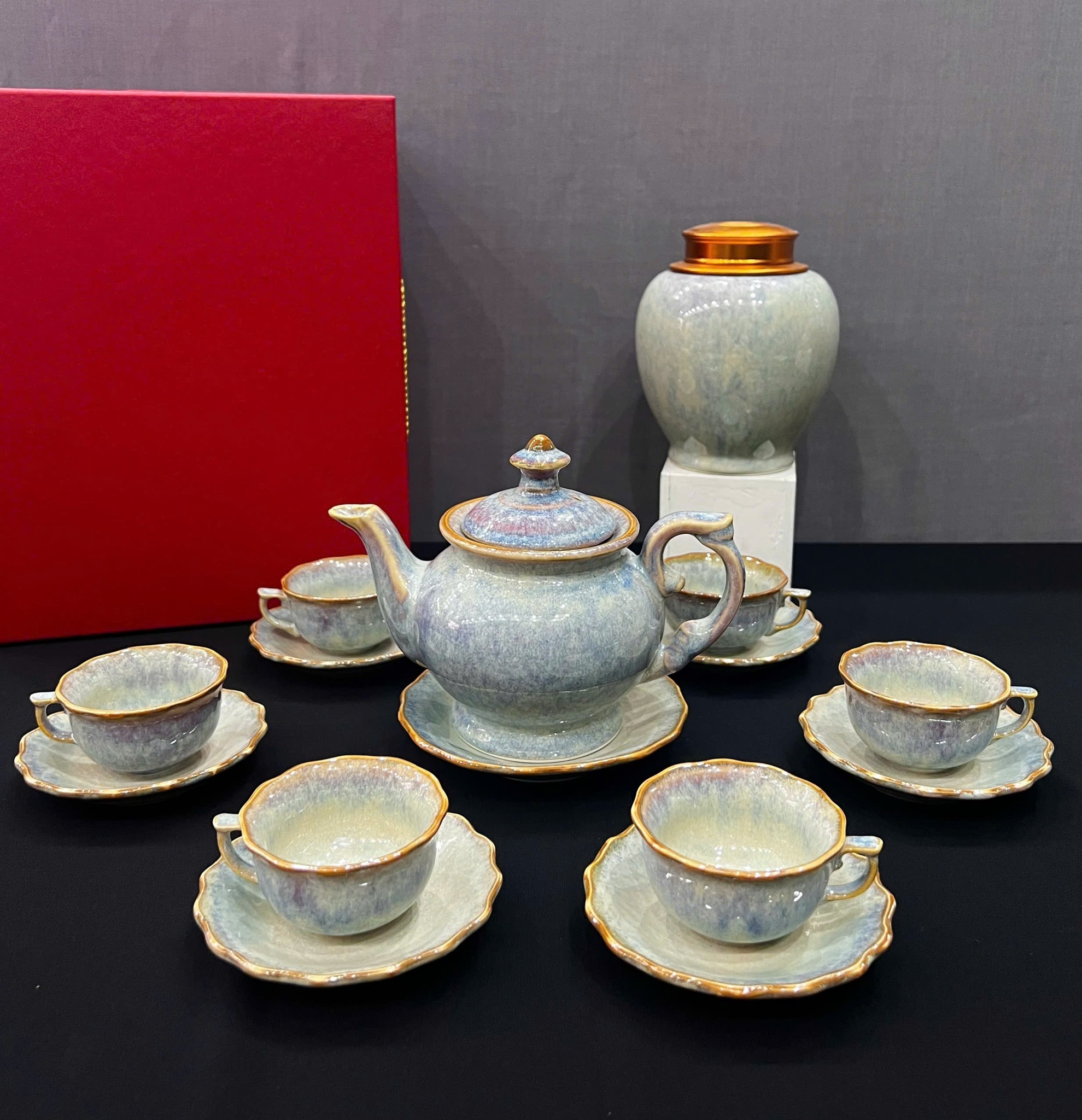 Bộ ấm chén men hỏa biến - QG 1