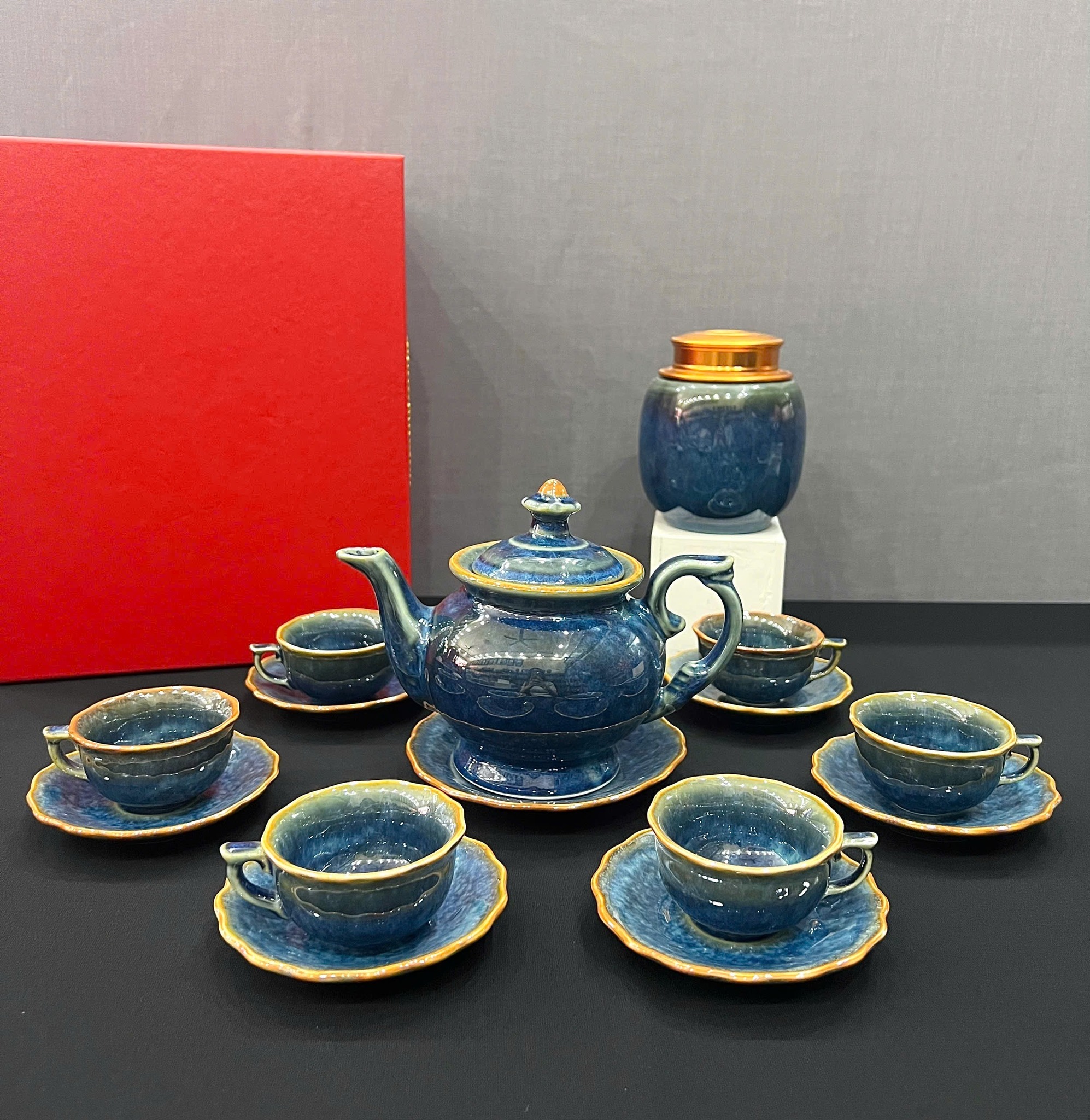 Bộ ấm chén men hỏa biến - QG 1