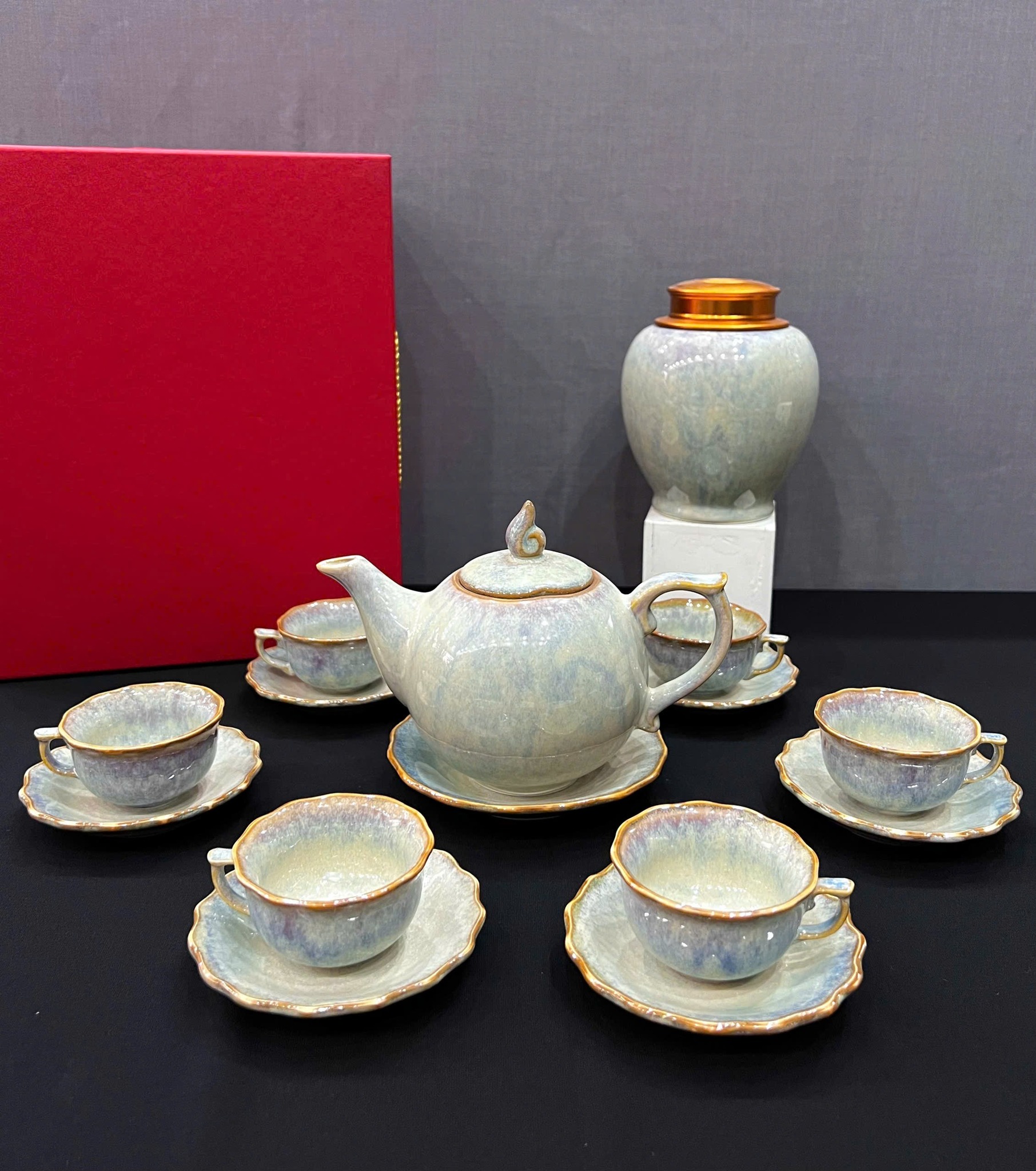 Bộ ấm chén men hỏa biến - QG 1