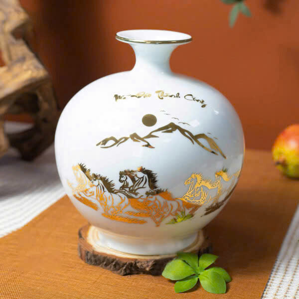 Bình hút lộc men vân đá