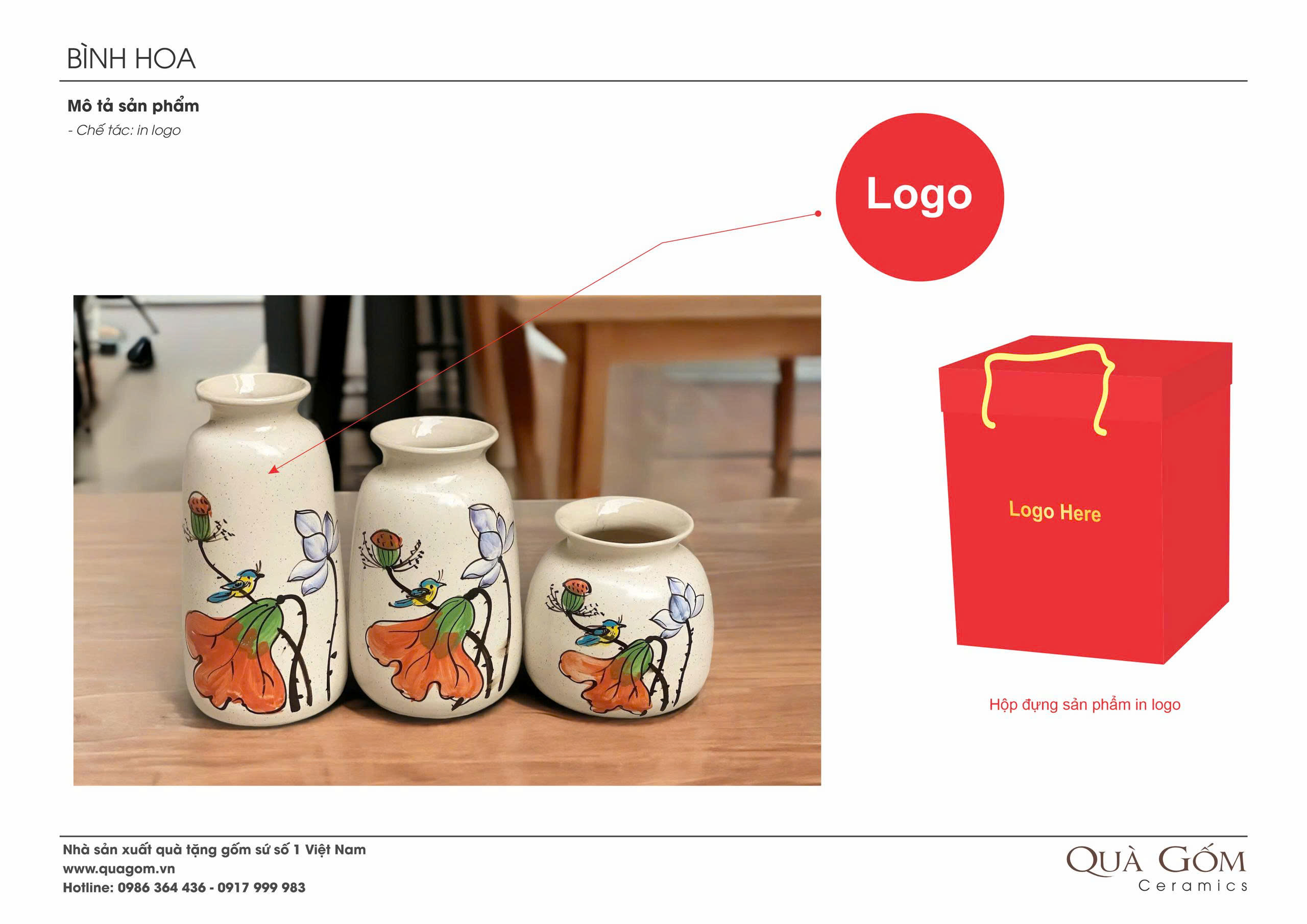 Set 3 Lọ Hoa Sứ Trang Trí Nội Thất