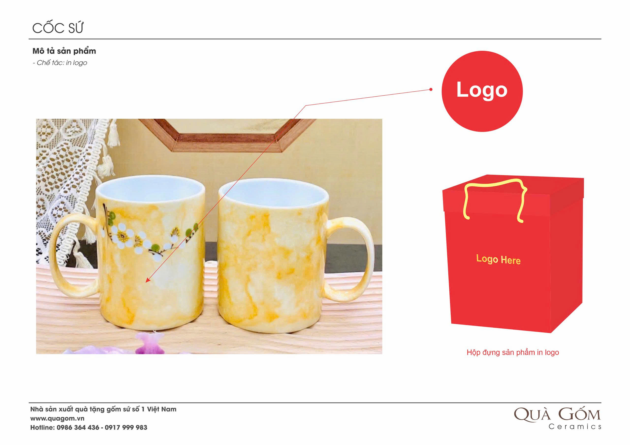 Cốc sứ men đá in hoa trang trí