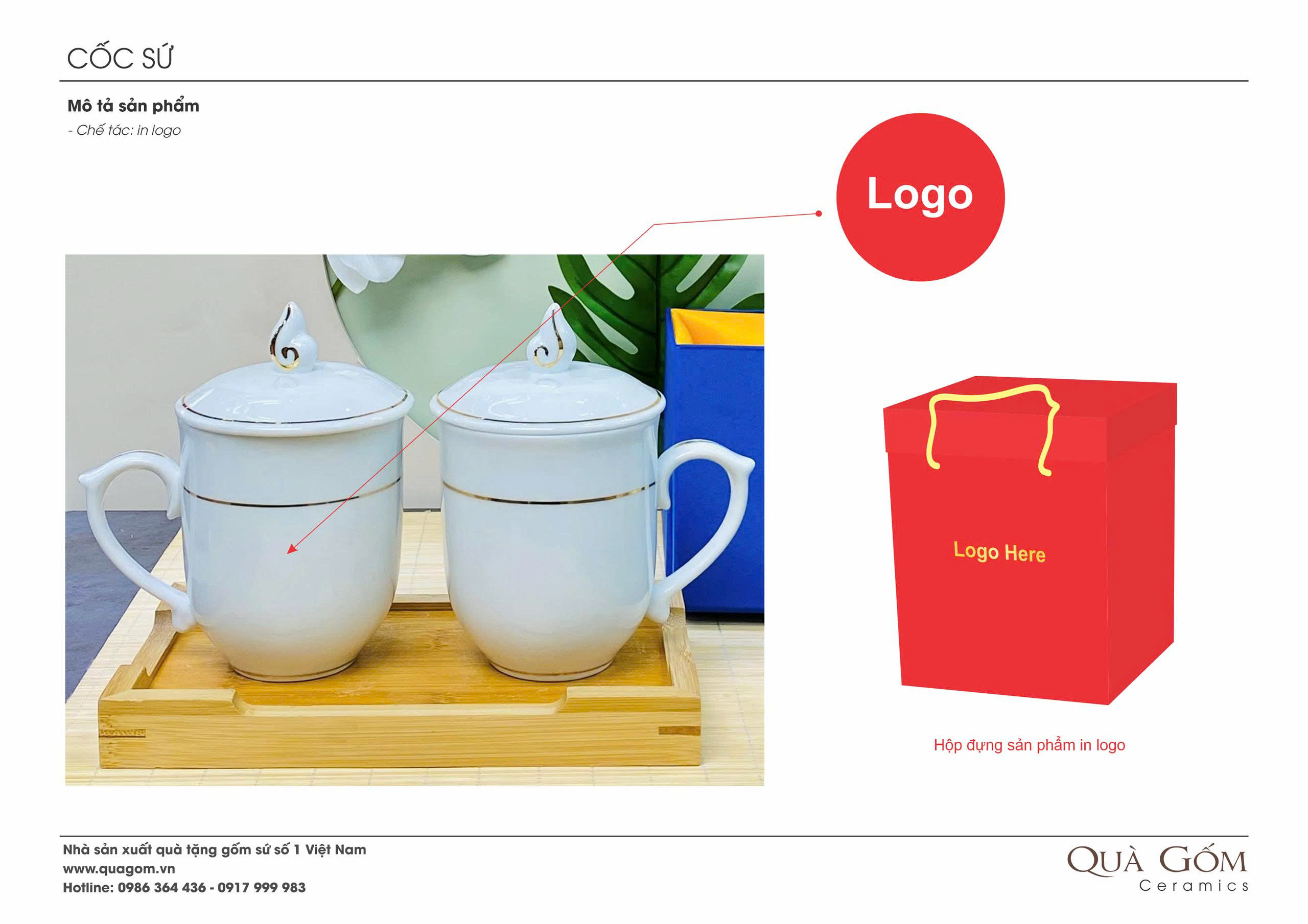 Cốc sứ khảm vàng cao cấp 1