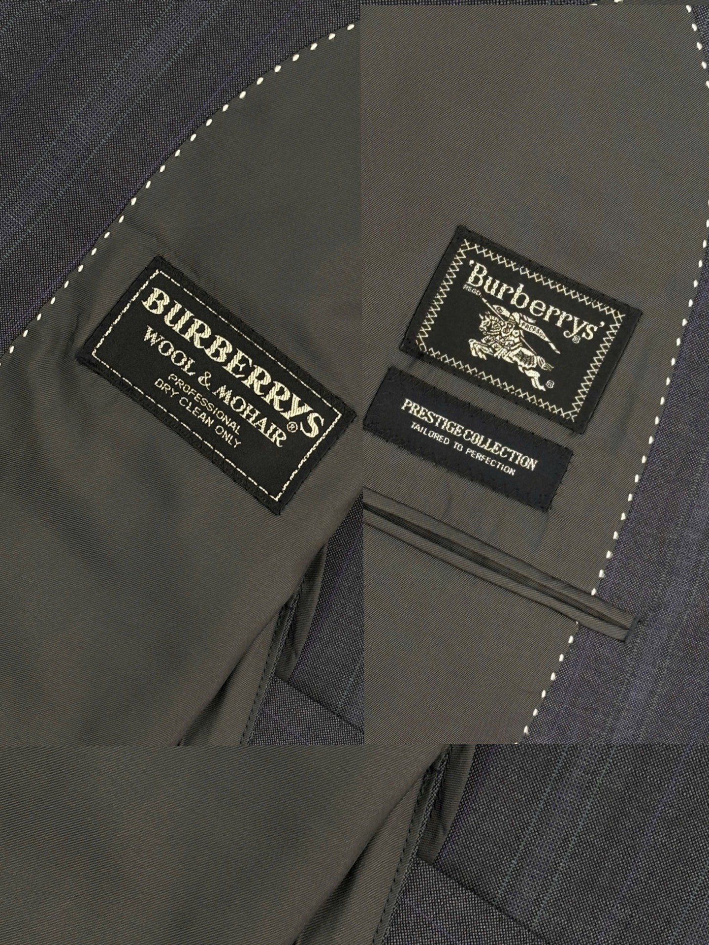Blazer Burberrys wool caro xanh đậm – có đệm vai – độ mới 95%