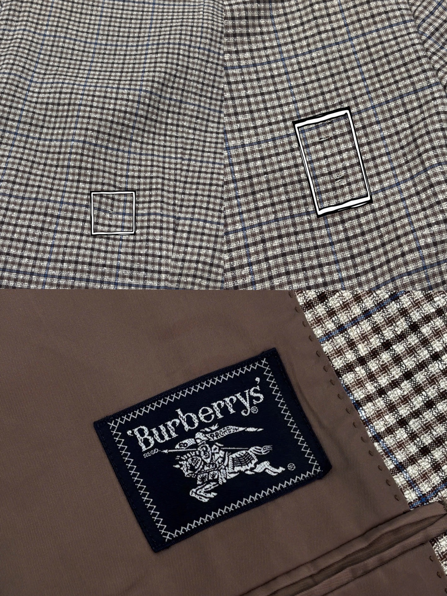Blazer Burberrys wool caro – túi hộp – lót nửa – độ mới 95%