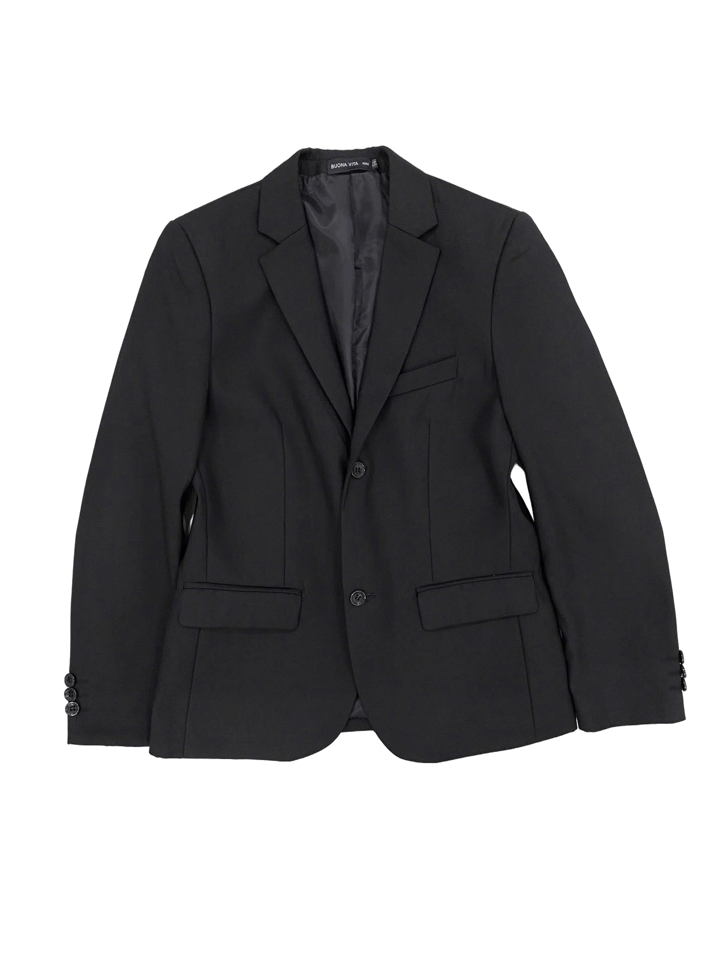 Blazer BUONA VITA nini | Polyester đen 2 cúc lót full | độ mới 95%