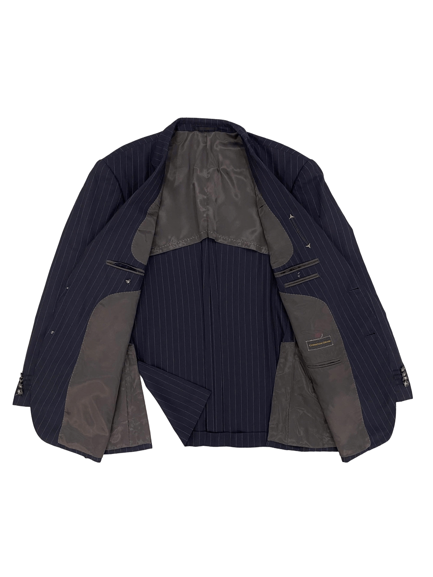 Blazer CHRISTIAN ORANI | Tối sọc 2 cúc xẻ 2 tà | độ mới 95%