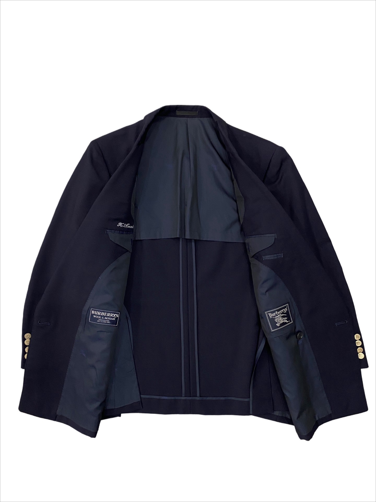 Blazer Burberrys | Wool tối màu 4 cúc kim loại cổ điển | độ mới 90%