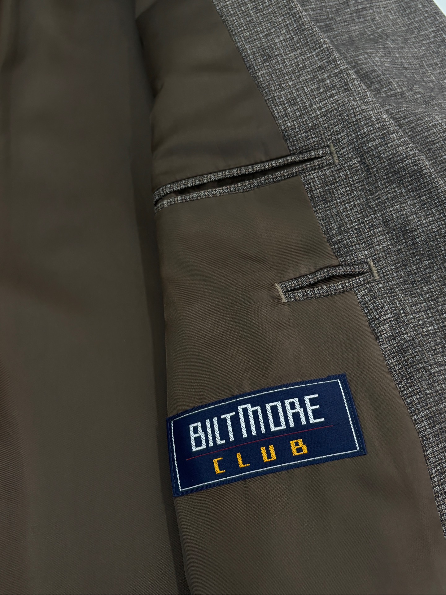 Blazer BILTMORE CLUB | Dạ caro nâu xám sáng 2 cúc không xẻ tà | độ mới 95% [BLZ-01.T2.14]