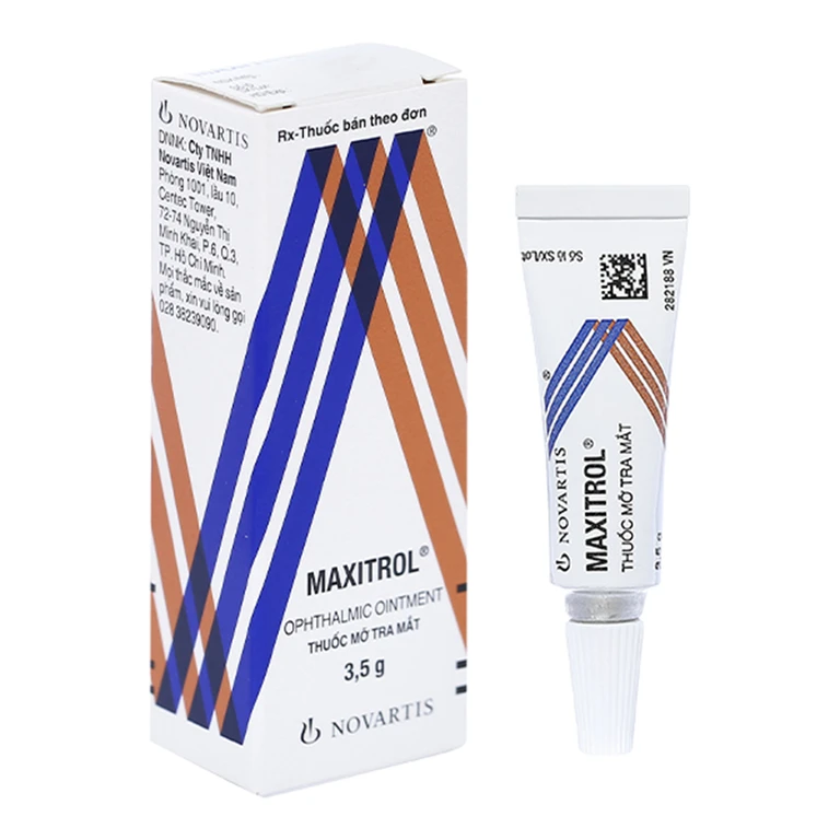 Thuốc mỡ tra mắt Maxitrol điều trị ngắn hạn các tình trạng đáp ứng với corticoid ở mắt (hộp 1 tuýp x 3,5g)