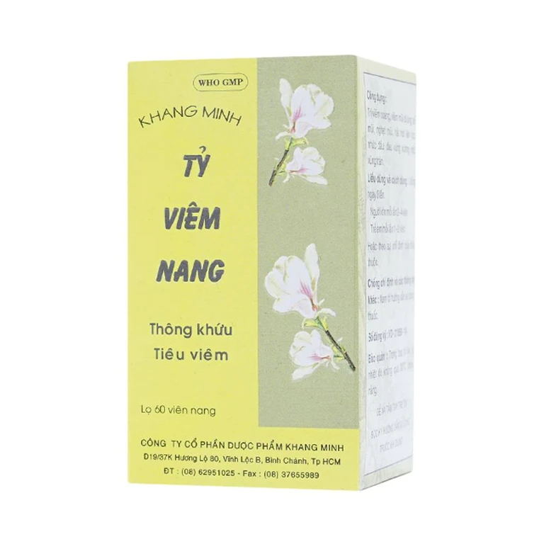 Thuốc Tỷ Viêm Nang Khang Minh điều trị viêm xoang, viêm mũi dị ứng (hộp 1 lọ x 60 viên)