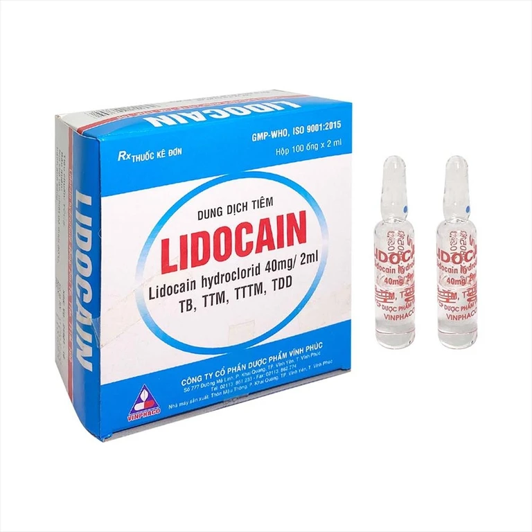 Dung dịch tiêm Lidocain 40mg/2ml Vinphaco gây tê tại chỗ (hộp 100 ống x 2ml)