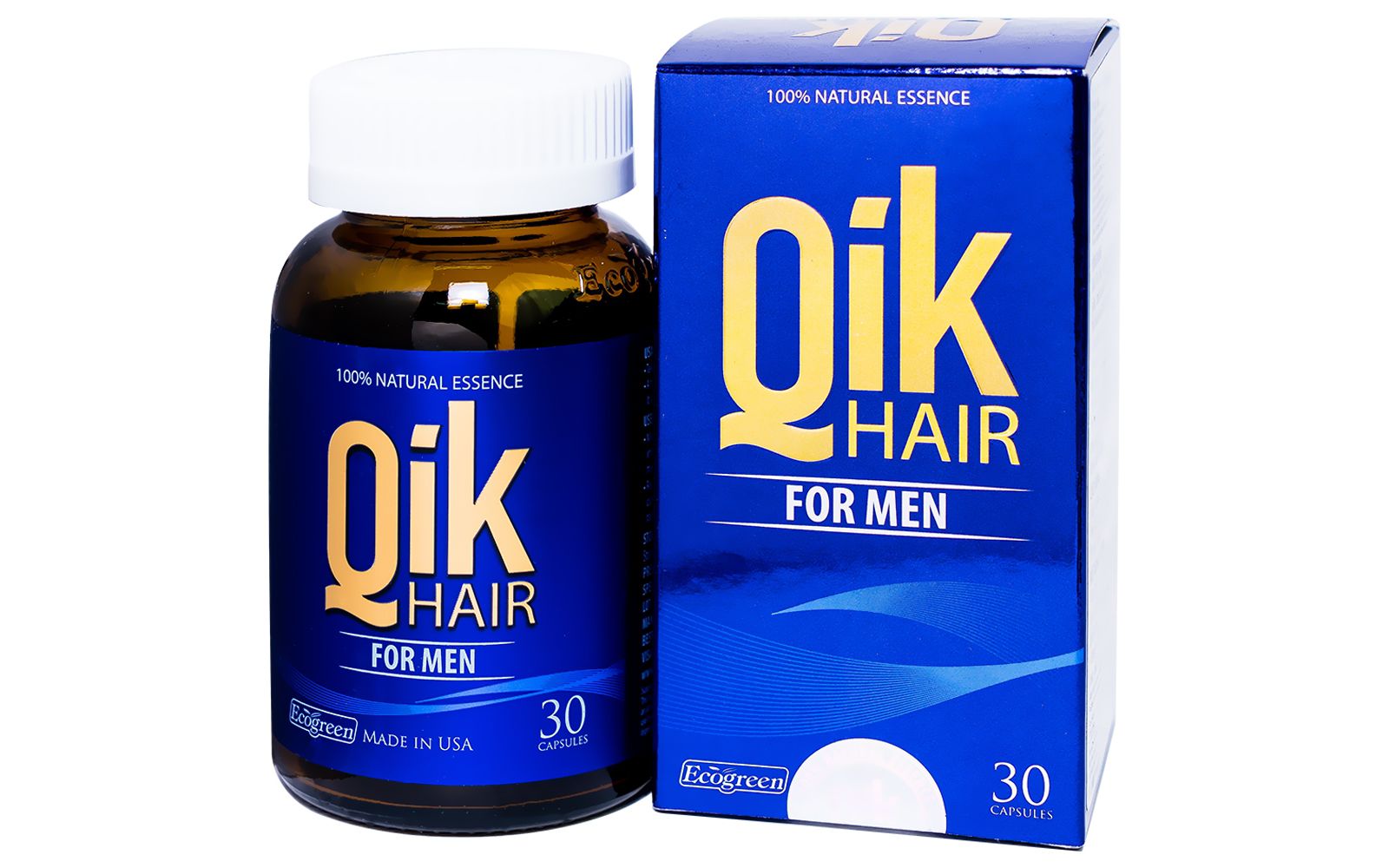 Viên uống Qik Hair For Men giúp giảm rụng tóc, hói đầu ở nam giới (hộp 1 chai x 30 viên)