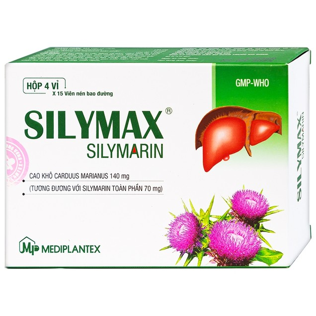 Thuốc Silymax điều trị các trường hợp rối loạn chức năng gan (hộp 4 vỉ x 15 viên)