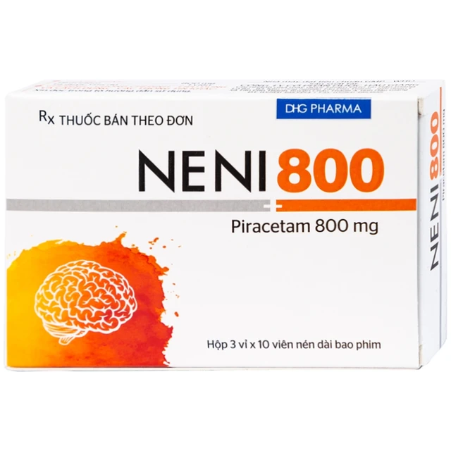 Viên nén Neni 800 điều trị triệu chứng chóng mặt, nhức đầu, mê sảng nặng (hộp 3 vỉ x 10 viên)