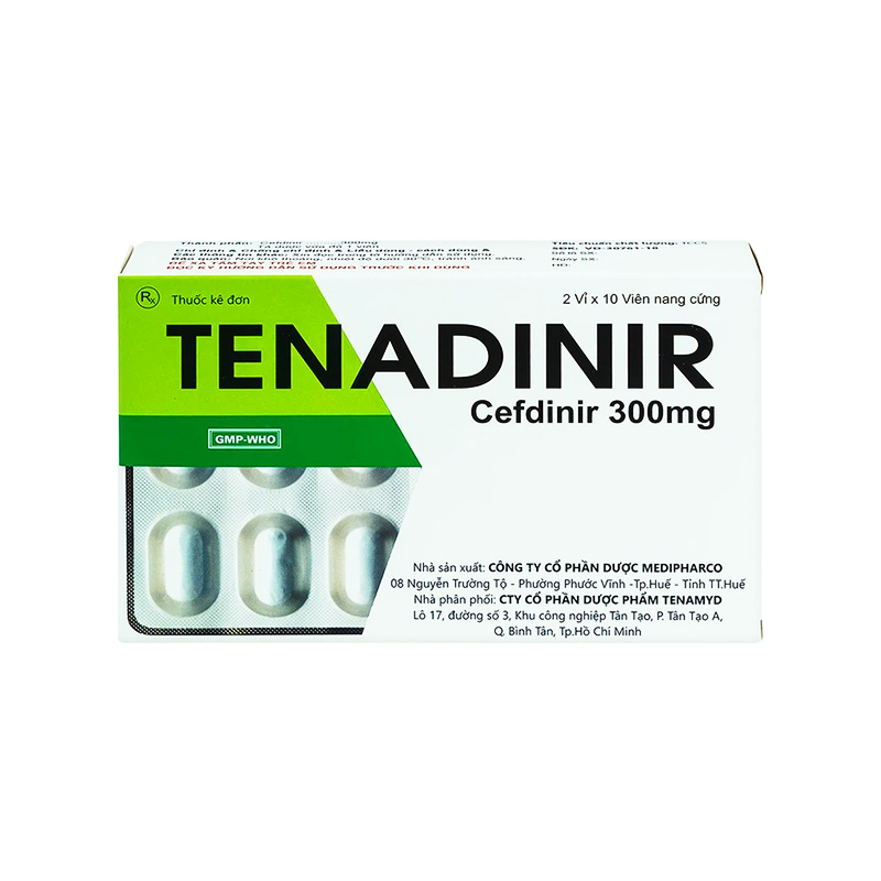 Thuốc Tenadinir 300mg điều trị nhiễm khuẩn ở mức độ nhẹ và vừa (hộp 2 vỉ x 10 viên)