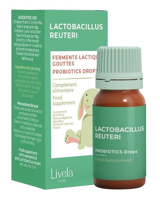 Men vi sinh Lactobacillus Reuteri bổ sung vi khuẩn có lợi, giảm rối loạn tiêu hoá (hộp 1 chai x 5ml)