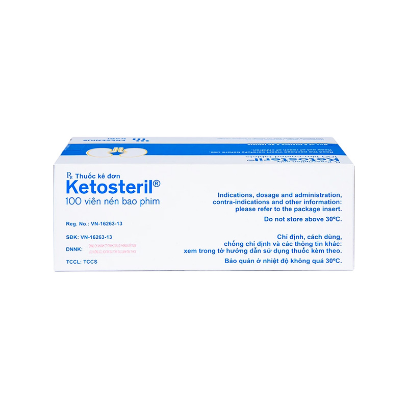 Thuốc Ketosteril phòng ngừa và điều trị suy thận mạn (hộp 5 vỉ x 20 viên)