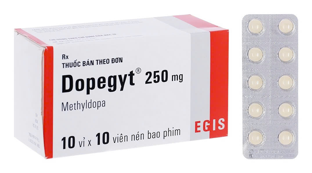 Thuốc Dopegyt 250mg điều trị tăng huyết áp (hộp 10 vỉ x 10 viên)