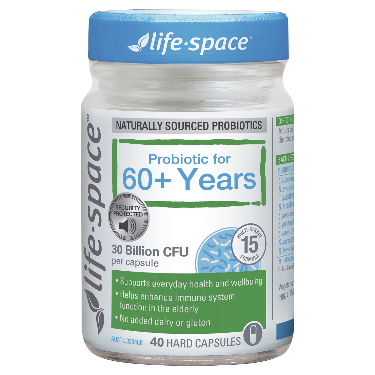 Viên uống Life-space Probiotic for 60+ Years tăng cường miễn dịch cho người cao tuổi (chai x 60 viên)