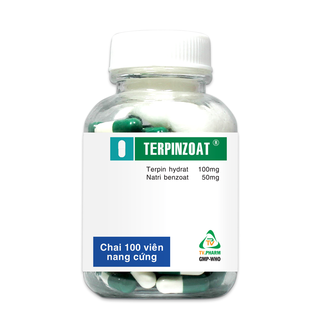 Thuốc Terpinzoat làm loãng đờm và hỗ trợ điều trị các triệu chứng ho (chai x 100 viên)