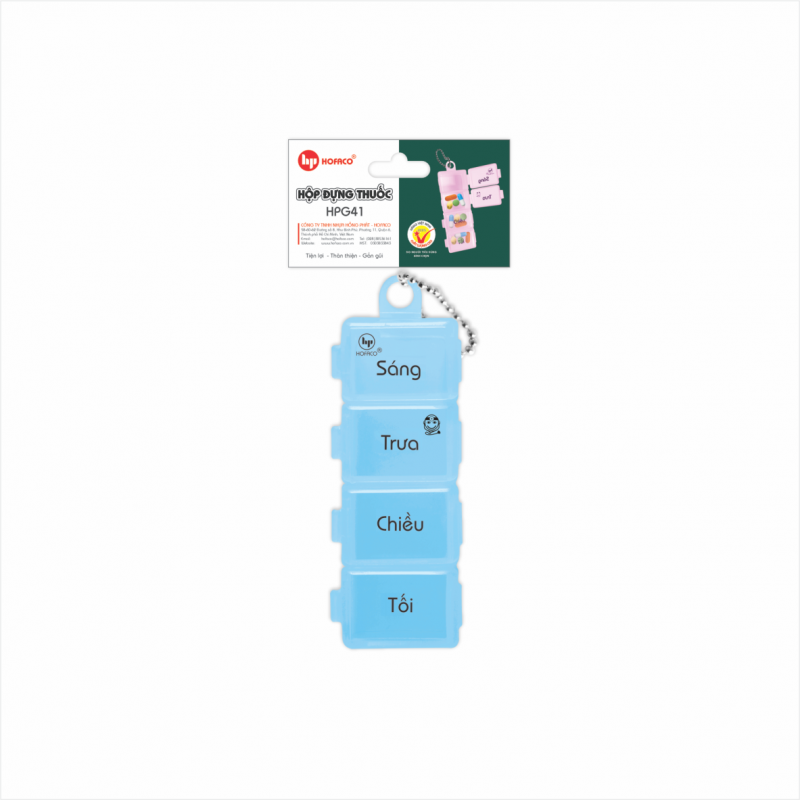 Hộp phân liều thuốc Hofaco 4 ngăn vuông (1 cái)