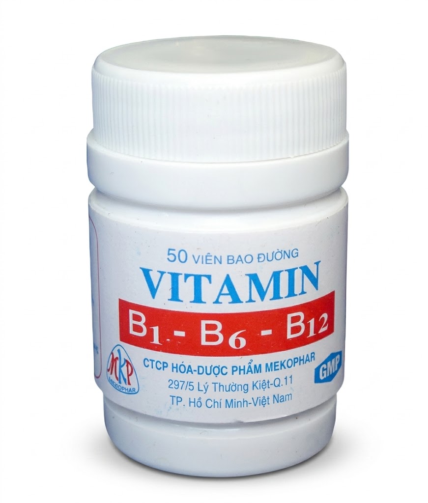 Thuốc Vitamin B1 - B6 - B12 Mekophar điều trị thiếu hụt Vitamin nhóm B (chai 50 viên)