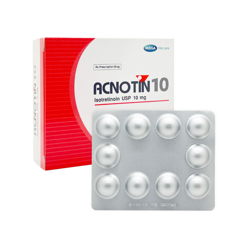 Thuốc Acnotin 10mg  điều trị mụn trứng cá nặng (hộp 3 vỉ x 10 viên)