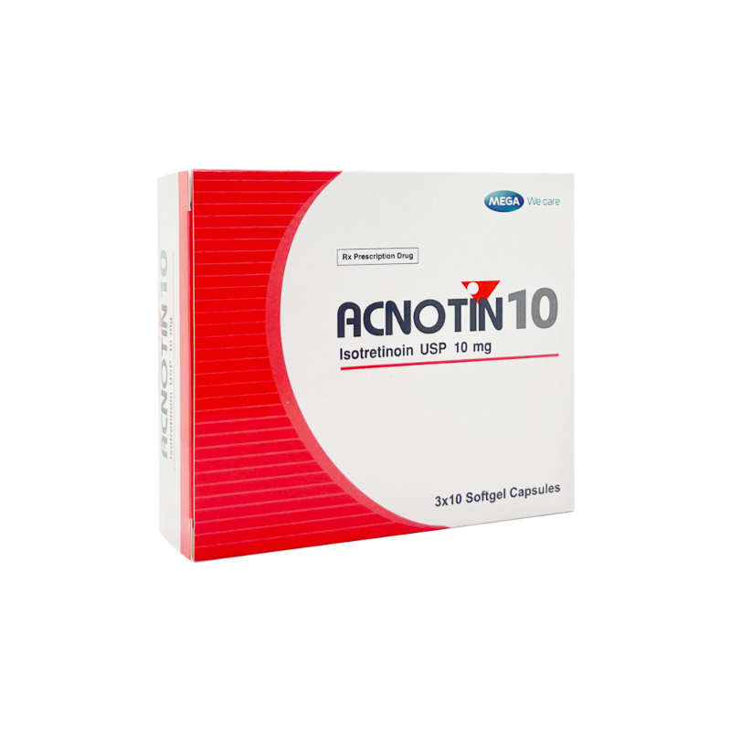 Thuốc Acnotin 10mg  điều trị mụn trứng cá nặng (hộp 3 vỉ x 10 viên)