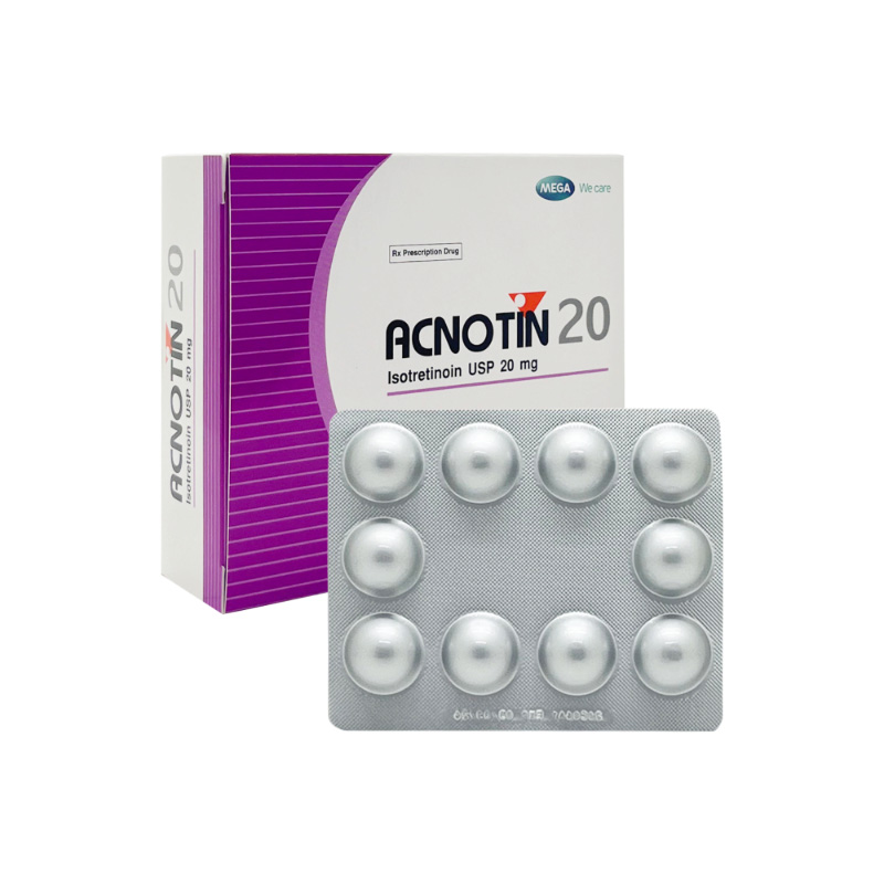 Thuốc Acnotin 20mg điều trị mụn trứng cá (hộp 3 vỉ x 10 viên)
