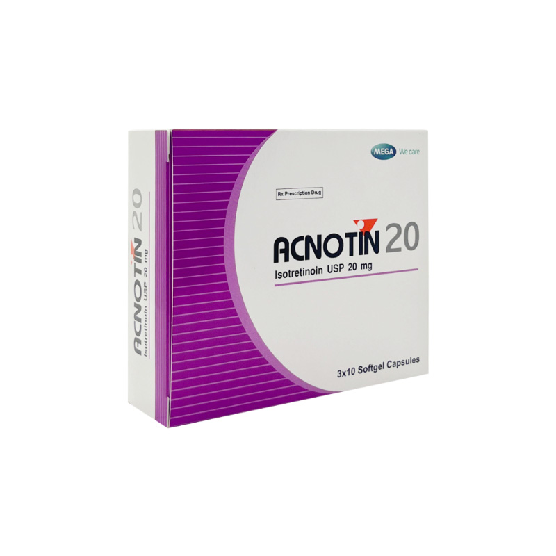 Thuốc Acnotin 20mg điều trị mụn trứng cá (hộp 3 vỉ x 10 viên)