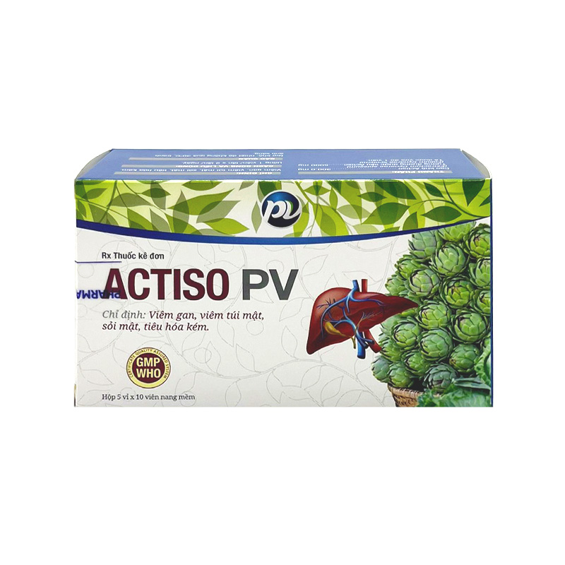 Thuốc Actiso PV điều trị viêm gan, viêm túi mật (hộp 5 vỉ x 10 viên)