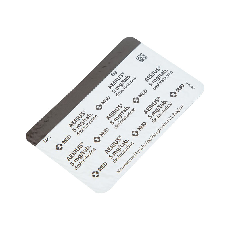 Thuốc Aerius 5mg giảm viêm mũi dị ứng, mề đay (hộp 1 vỉ x 10 viên)