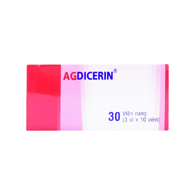 Thuốc Agdicerin 50mg điều trị triệu chứng các bệnh thoái hóa khớp hông, gối (hộp 3 vỉ x 10 viên)