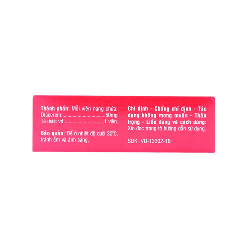 Thuốc Agdicerin 50mg điều trị triệu chứng các bệnh thoái hóa khớp hông, gối (hộp 3 vỉ x 10 viên)