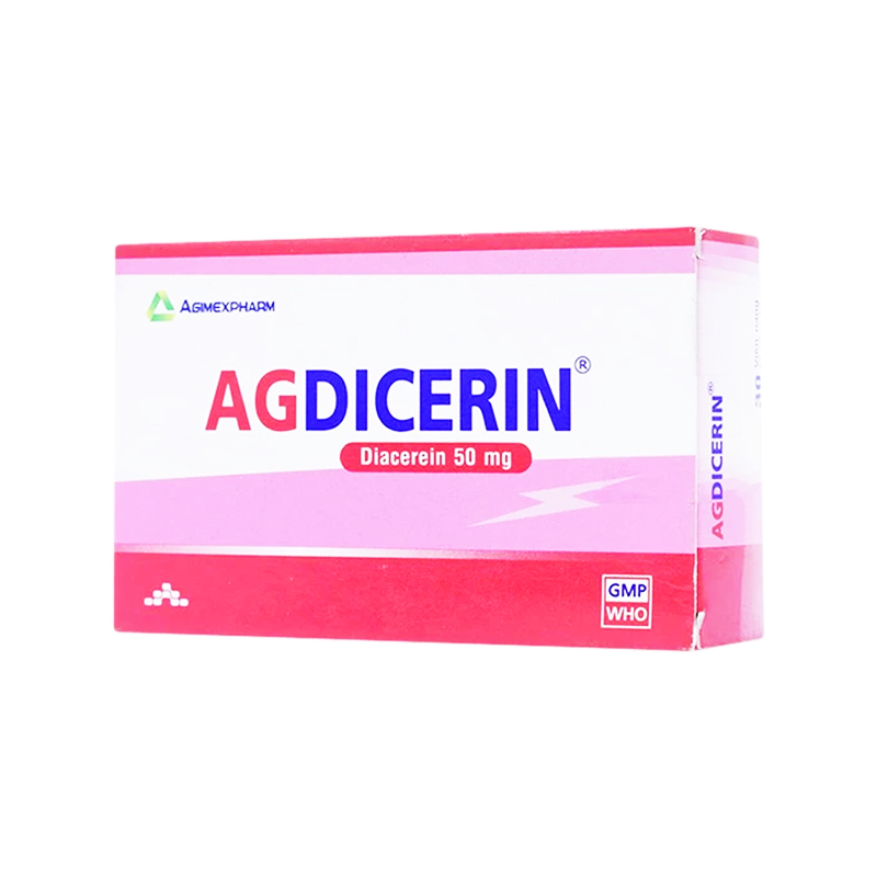 Thuốc Agdicerin 50mg điều trị triệu chứng các bệnh thoái hóa khớp hông, gối (hộp 3 vỉ x 10 viên)